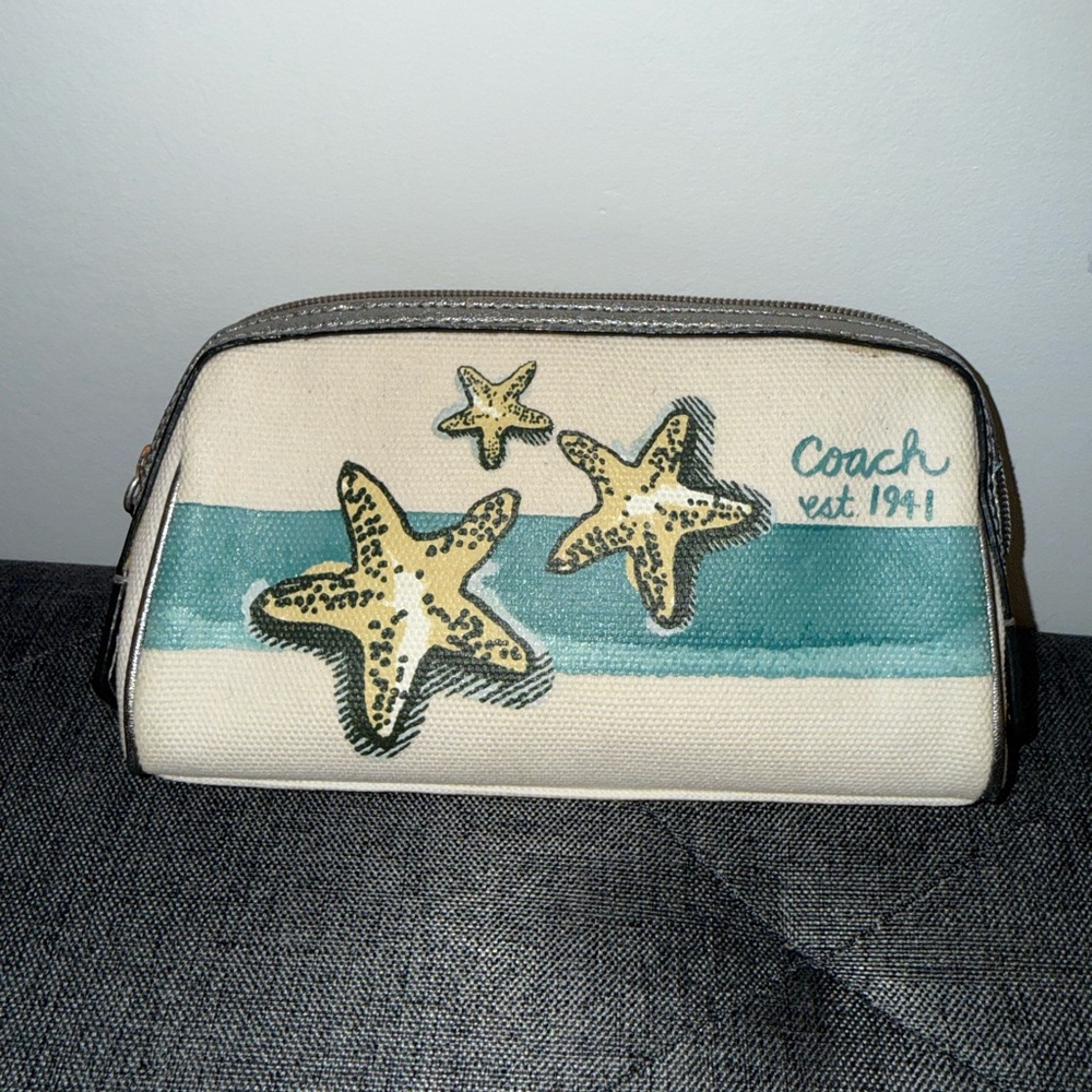 Coach Starfish Canvas Cosmetic Bag Clutch Vintage